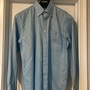 Men’s Ashworth, button-down dress shirt, blue Check, medium
